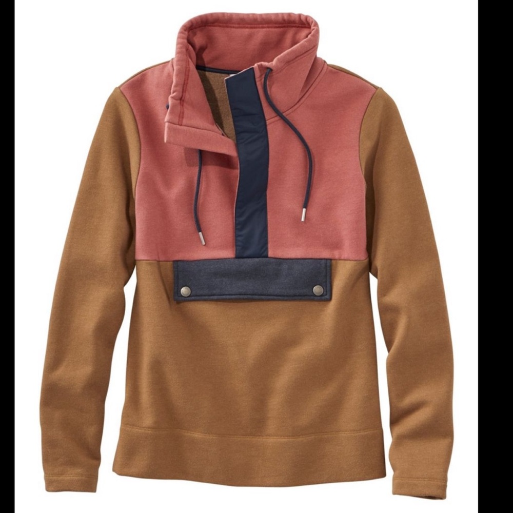 🖤 L.L. bean women’s anorak colorblock sweatshirt
